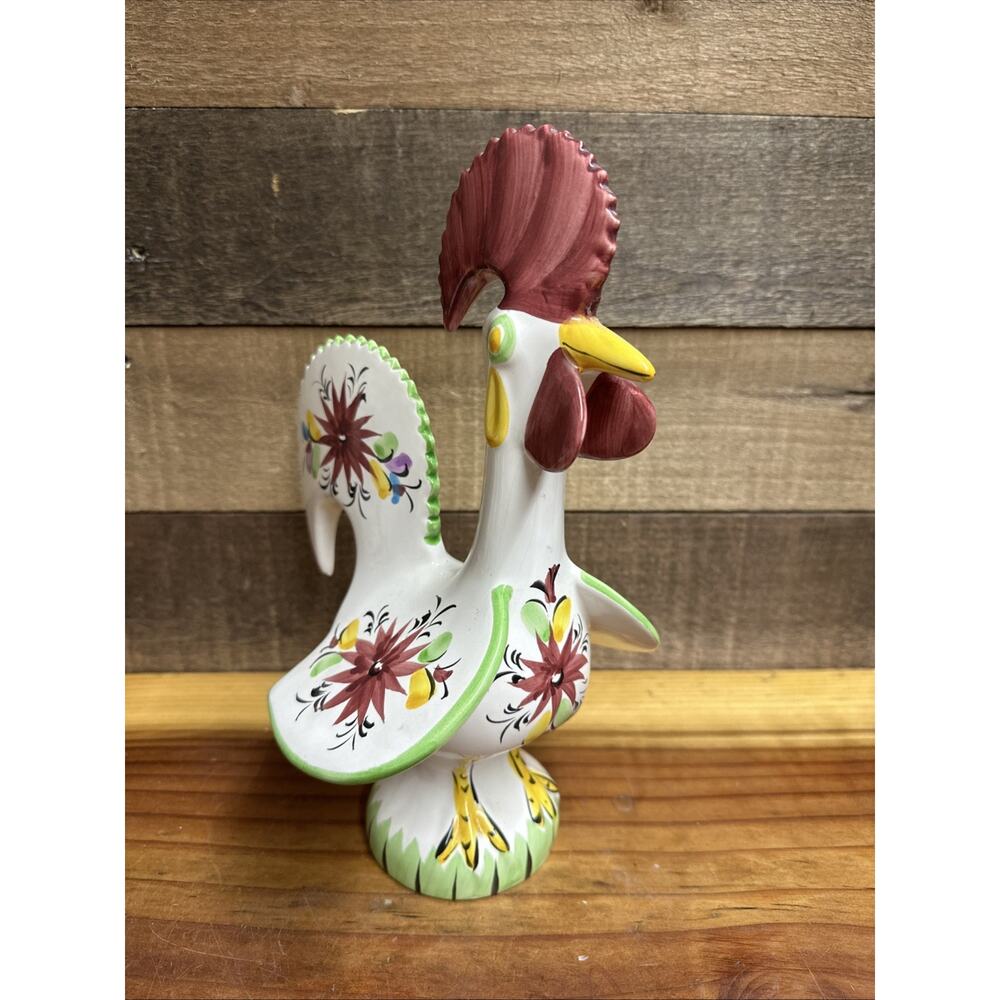 Rooster of Barcelos Ceramic Hand Painted in Portugal 11” Tall